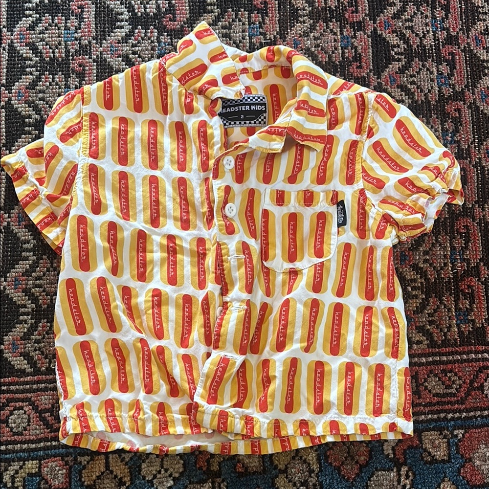 Yellow and Red Hot Dog Print Shirt